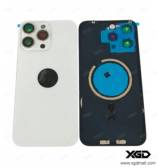 [G4193背面パネル｜バッテリーカバー｜バックカバー] iPhone 15ProMax バックガラス（充電コイルなし）｜互換品 ホワイトチタニウム