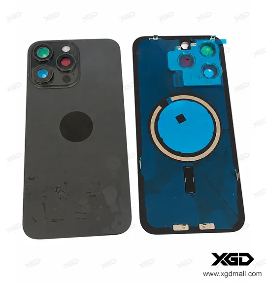 [G4194背面パネル｜バッテリーカバー｜バックカバー] iPhone 15ProMax バックガラス（充電コイルなし）｜互換品 ブラックチタニウム