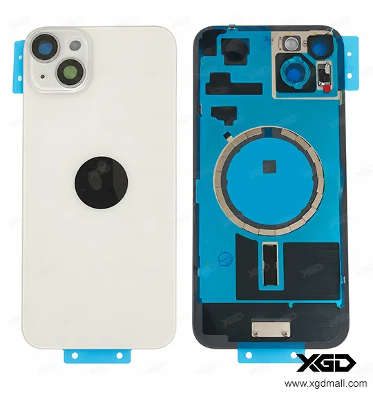 [G4197背面パネル｜バッテリーカバー｜バックカバー] iPhone 15 Plus バックガラス（充電コイルなし）｜互換品 ブルー
