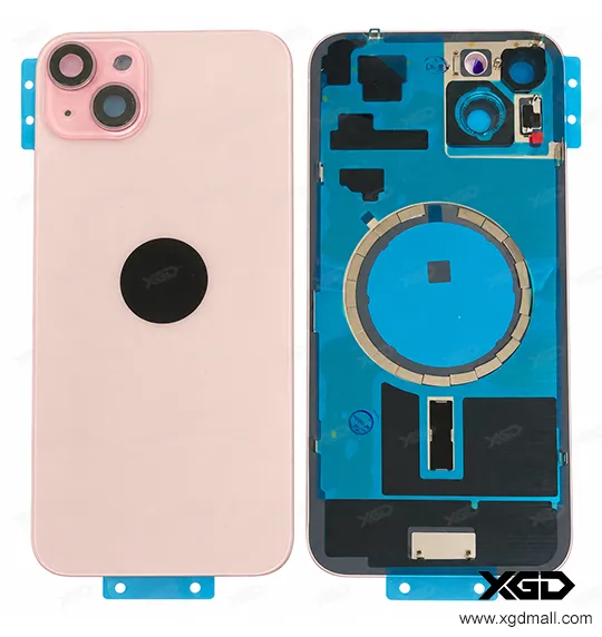 [G4199背面パネル｜バッテリーカバー｜バックカバー] iPhone 15 Plus バックガラス（充電コイルなし）｜互換品  ピンク