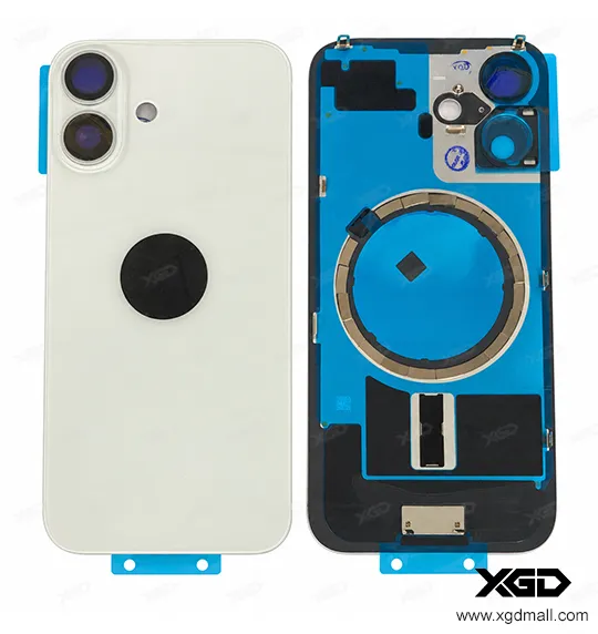 [G4202背面パネル｜バッテリーカバー｜バックカバー] iPhone 16 バックガラス（充電コイルなし）｜互換品 ホワイト