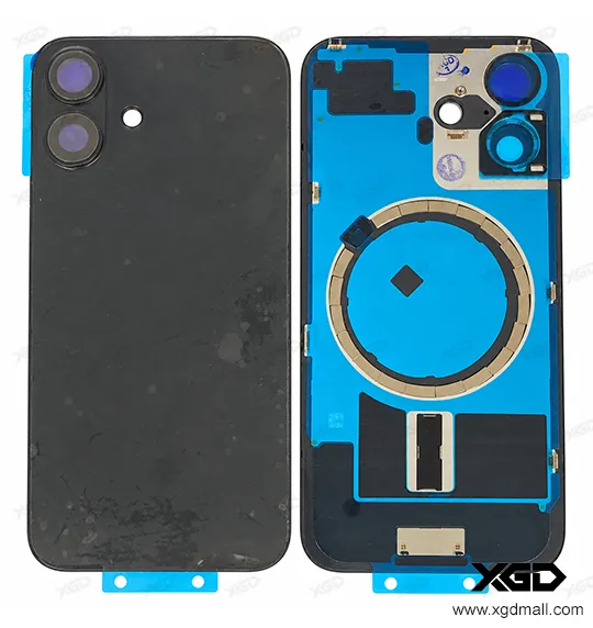[G4203背面パネル｜バッテリーカバー｜バックカバー] iPhone 16 バックガラス（充電コイルなし）｜互換品 ブラック