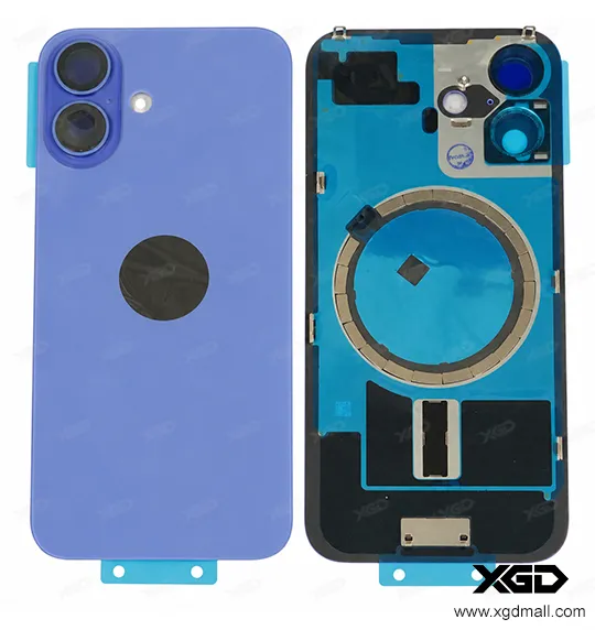 [G4205背面パネル｜バッテリーカバー｜バックカバー] iPhone 16 バックガラス（充電コイルなし）｜互換品 ウルトラマリン
