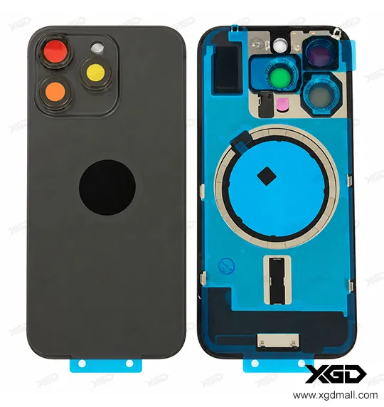 [G4208背面パネル｜バッテリーカバー｜バックカバー] iPhone 16Pro バックガラス（充電コイルなし）｜互換品 ブラックチタニウム