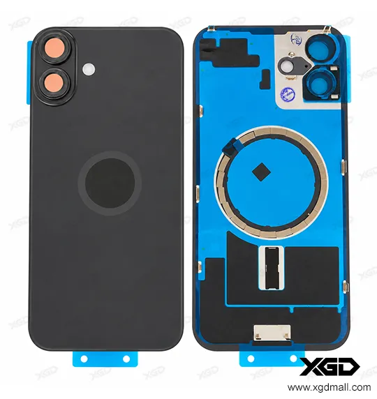 [G4216背面パネル｜バッテリーカバー｜バックカバー] iPhone 16 Plus バックガラス（充電コイルなし）｜互換品 ブラック