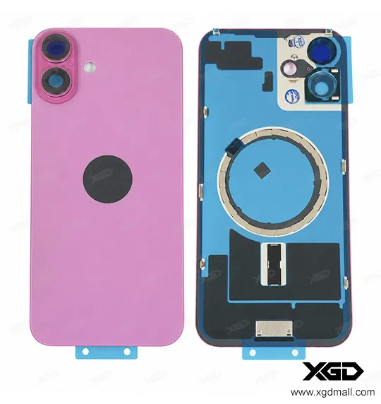 [G4217背面パネル｜バッテリーカバー｜バックカバー] iPhone 16 Plus バックガラス（充電コイルなし）｜互換品 ピンク