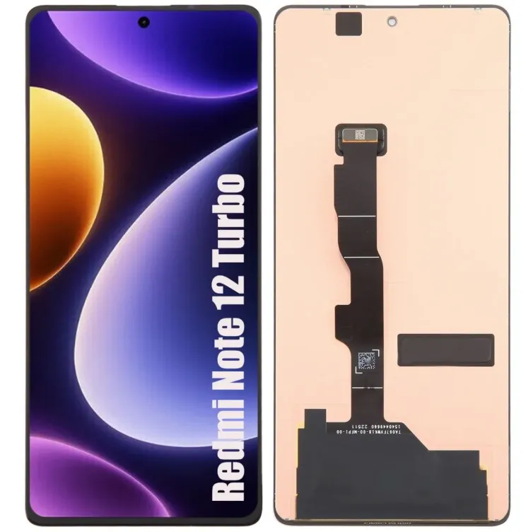[G4283] （取り寄せ品）Xiaomi Redmi Note 12 Turbo フロントパネル 黒｜純正組立品