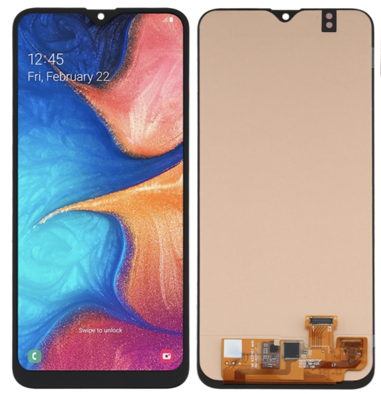 Galaxy A20 フロントパネル 黒 海外版 ｜OLED再生品