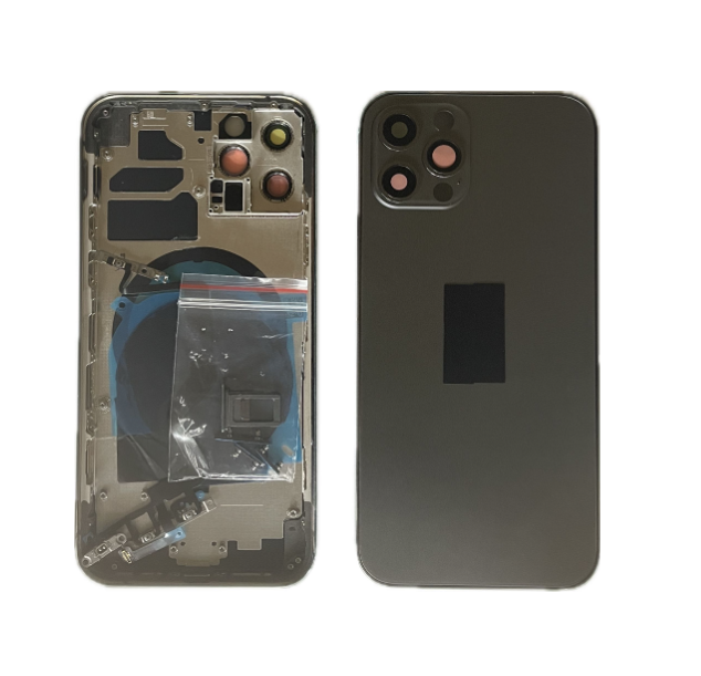 iPhone 12 Pro バックガラス(フレーム一体型) 互換品 黒