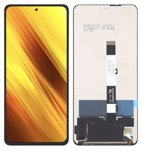 [X4071液晶｜LCD] （取り寄せ品）Xiaomi Poco X3｜X3 Pro｜X3 NFC フロントパネル 黒｜再生品