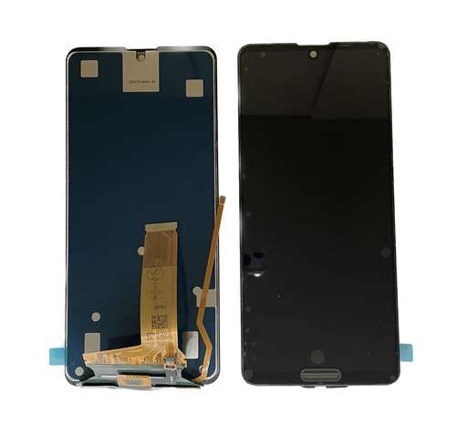 [X4077液晶｜LCD] （取り寄せ品）AQUOS R5G フロントパネル 黒 指紋無し｜再生品