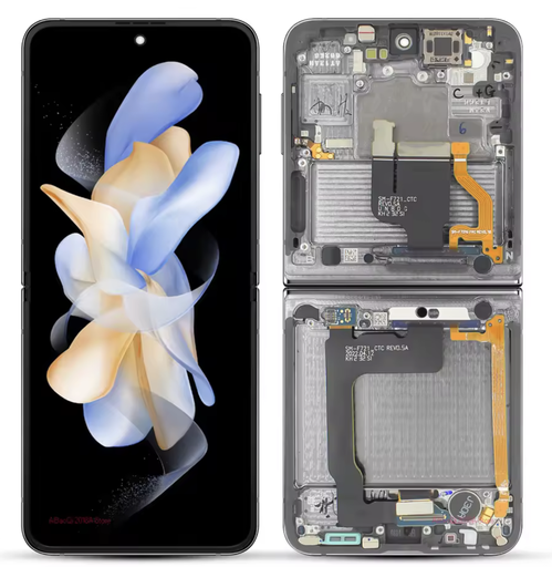 [X4088液晶｜LCD] （取り寄せ品 ）Galaxy Z Flip4 （大）フロントパネル （フレーム付き） 黒 EUR版