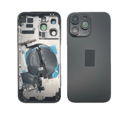 [X4124背面ガラス] iPhone 14 Pro Max バックガラス(フレーム一体型) 互換品 黒