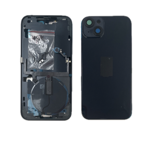 [X4126背面ガラス] （取り寄せ品 ）iPhone 14 Plus ミドルフレーム+バックガラス 互換品 黒