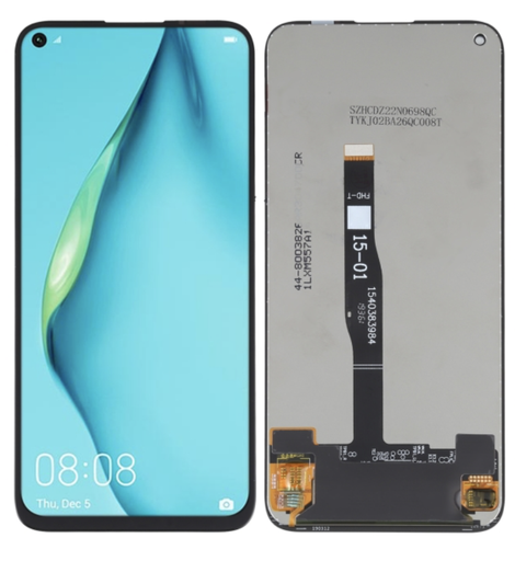 [X4208液晶｜LCD] Huawei P40 Lite 4G｜Nova 6 SE｜P20 Lite 2019 フロントパネル 黒｜再生品