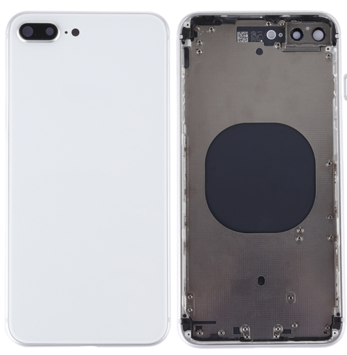 [ X4217背面パネル｜バッテリーカバー｜バックカバー] （取り寄せ品 ）iPhone 8P バックガラス（フレーム一体型） 白｜取り外し品