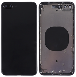 [(取り寄せ品) X4218背面パネル/バッテリーカバー/バックカバー/バックプレート] iPhone 8P バックガラス(フレーム一体型) 純正取外品 黒
