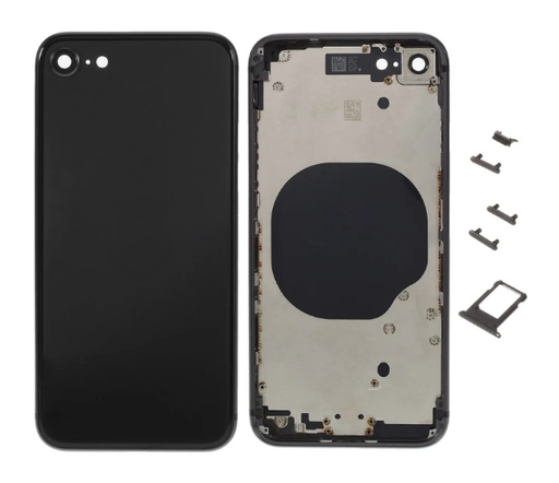 [ X4222背面パネル｜バッテリーカバー｜バックカバー] （取り寄せ品 ）iPhone SE3 バックガラス(フレーム一体型) 黒｜取り外し品