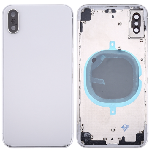 [ X4223背面パネル｜バッテリーカバー｜バックカバー] （取り寄せ品 ）iPhone X バックガラス（フレーム一体型） 白｜取り外し品