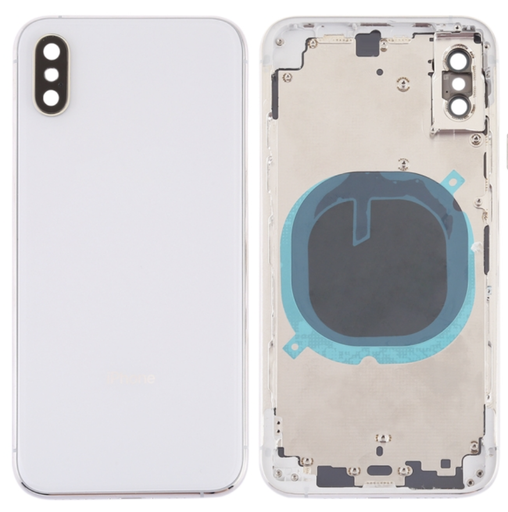 [ X4225背面パネル｜バッテリーカバー｜バックカバー] （取り寄せ品 ）iPhone XS バックガラス（フレーム一体型） 白｜取り外し品
