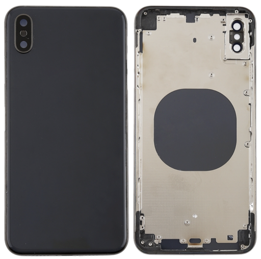 [ X4227背面パネル｜バッテリーカバー｜バックカバー] （取り寄せ品 ）iPhone XS MAX バックガラス（フレーム一体型） 黒｜取り外し品