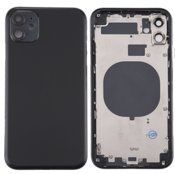 [(取り寄せ品) X4232背面パネル/バッテリーカバー/バックカバー/バックプレート] iPhone 11 バックガラス(フレーム一体型) 純正取外品 黒