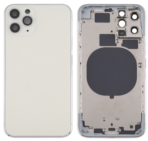[ X4233背面パネル｜バッテリーカバー｜バックカバー] iPhone 11 Pro バックガラス（フレーム一体型） 白｜取り外し品