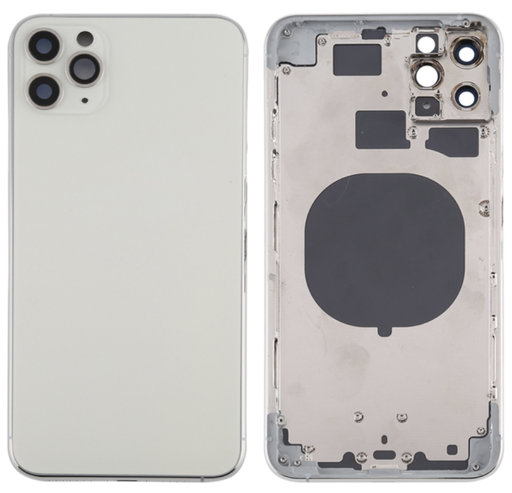 [ X4235背面パネル｜バッテリーカバー｜バックカバー] （取り寄せ品 ）iPhone 11 Pro Max バックガラス（フレーム一体型） 白｜取り外し品