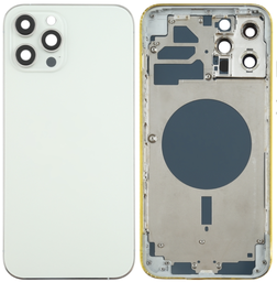 [(取り寄せ品) X4241背面パネル/バッテリーカバー/バックカバー/バックプレート] iPhone 12 Pro Max バックガラス(フレーム一体型) 純正取外品 白