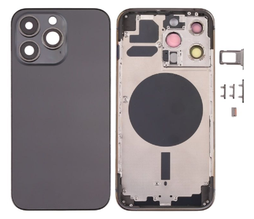 [X4246背面パネル｜バッテリーカバー｜バックカバー] iPhone 13 バックガラス（フレーム一体型）ミッドナイト｜取り外し品