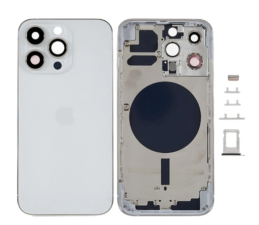 [ X4247背面パネル｜バッテリーカバー｜バックカバー] （取り寄せ品）iPhone 13 Pro バックガラス（フレーム一体型）  白｜取り外し品