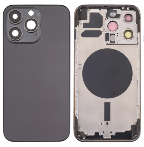 [ X4248背面パネル｜バッテリーカバー｜バックカバー] （取り寄せ品 ）iPhone 13 Pro バックガラス（フレーム一体型）  黒｜取り外し品