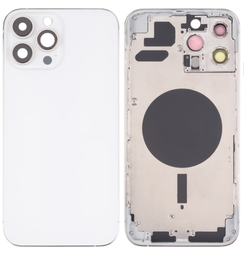 [X4249背面パネル/バッテリーカバー/バックカバー/バックプレート] iPhone 13 Pro Max バックガラス(フレーム一体型) 純正取外品 白