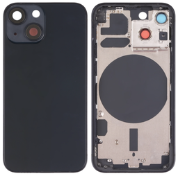 [X4252背面パネル/バッテリーカバー/バックカバー/バックプレート] iPhone 13mini バックガラス(フレーム一体型) 純正取外品 黒