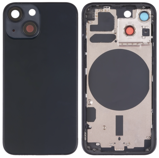 [X4252背面パネル｜バッテリーカバー｜バックカバー] （取り寄せ品 ）iPhone 13mini バックガラス（フレーム一体型）  黒｜取り外し品