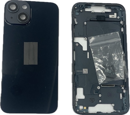 [ X4254背面パネル｜バッテリーカバー｜バックカバー] （取り寄せ品 ）iPhone 14 ミドルフレーム+バックガラス   黒｜取り外し品