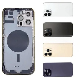 [X4257背面パネル/バッテリーカバー/バックカバー/バックプレート] iPhone 14 Pro Max バックガラス(フレーム一体型) 純正取外品  白