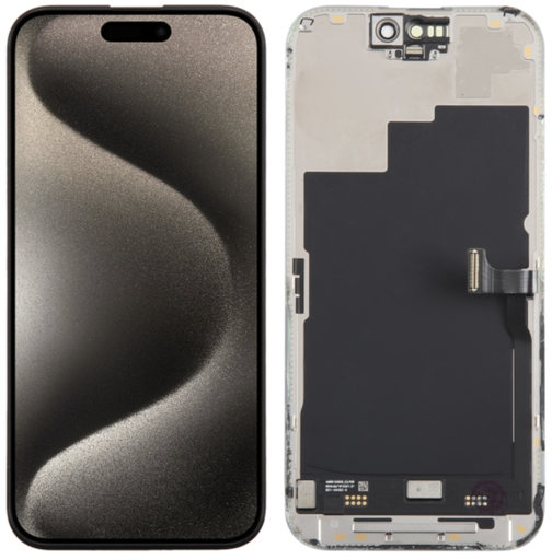 [X4266再生パネル｜液晶] iPhone 15Pro リペアパネル 黒