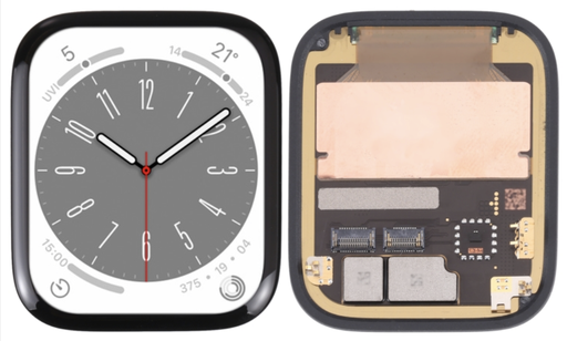 [X4293液晶｜LCD] Apple Watch Series 8・45mm フロントパネル 黒｜取り外し品
