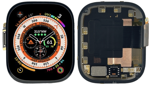 [X4296液晶｜LCD] Apple Watch Ultra・49mm フロントパネル 黒｜取り外し品