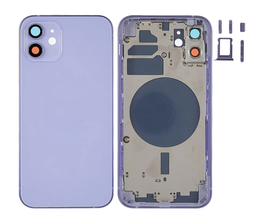 [(取り寄せ品) X4543 背面パネル/バッテリーカバー/バックカバー/バックプレート] iPhone 12 バックガラス(フレーム一体型) 互換品 紫