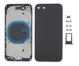 [X4568背面ガラス] iPhone 8G バックガラス(フレーム一体型) 互換品 黒 logoなし