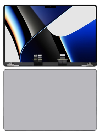 [ M2035 フルLCDスクリーン] （取り寄せ品 ）MacBook Pro M1 16 inch A2485 （2021） 液晶 一体型（枠付） 銀 ｜純正組立品
