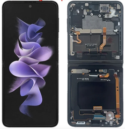[X4623液晶/LCD] Galaxy Z Flip3 5G (大)フロントパネル (フレーム有り) 銀