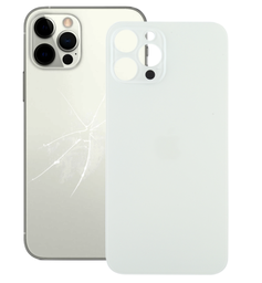 [X4776 背面パネル/バッテリーカバー/バックカバー/バックプレート] iPhone 12Pro Max バックガラスのみ 白