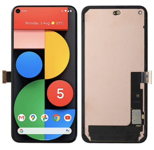 [ X4791 液晶｜LCD] （取り寄せ品 ）Google Pixel 5 フロントパネル 黒 （フレーム付き） ｜OLED再生品