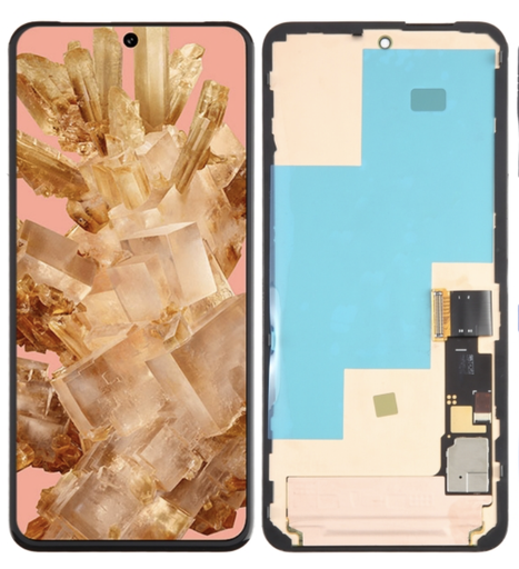 [ X4799 液晶｜LCD] （取り寄せ品 ）Google Pixel 8 フロントパネル 黒 （フレーム付き） ｜OLED純正組立品