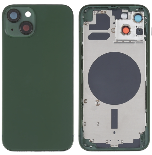 [X4843背面パネル｜バッテリーカバー｜バックカバー] （取り寄せ品）iPhone 13 バックガラス（フレーム一体型）  グリーン｜取り外し品