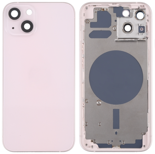 [X4844背面パネル｜バッテリーカバー｜バックカバー] （取り寄せ品）iPhone 13 バックガラス（フレーム一体型）  ピンク 取り外し品