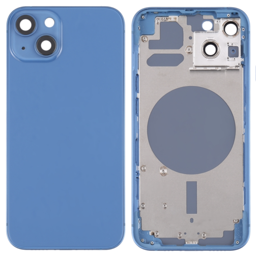 [X4845背面パネル｜バッテリーカバー｜バックカバー] （取り寄せ品 ）iPhone 13 バックガラス（フレーム一体型）  ブルー｜取り外し品